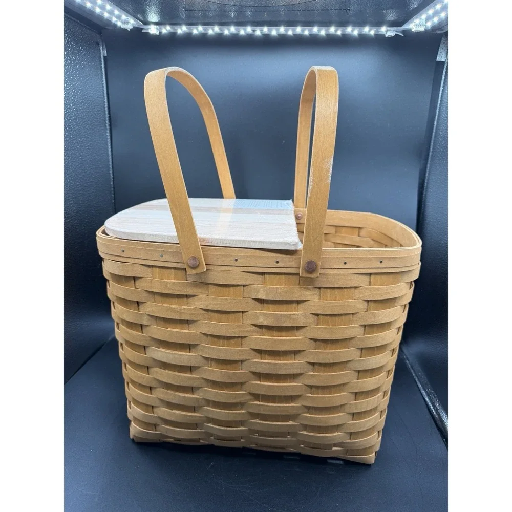 Longaberger 2014 Wine & Cheese Basket 🍷🧀 EUC w/ Lid & Cutting Board (NIP)
